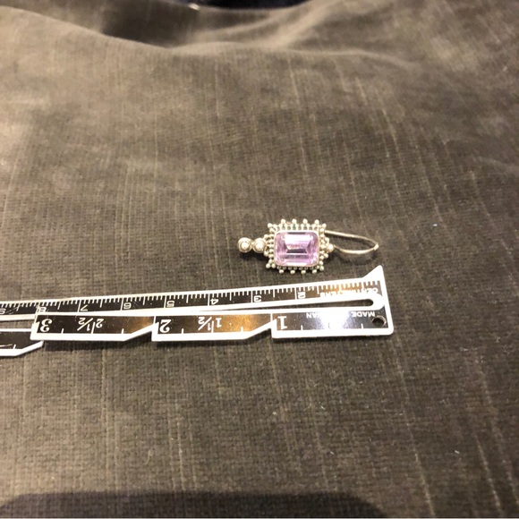 Sterling Silver Amethyst Earrings - Picture 6 of 6